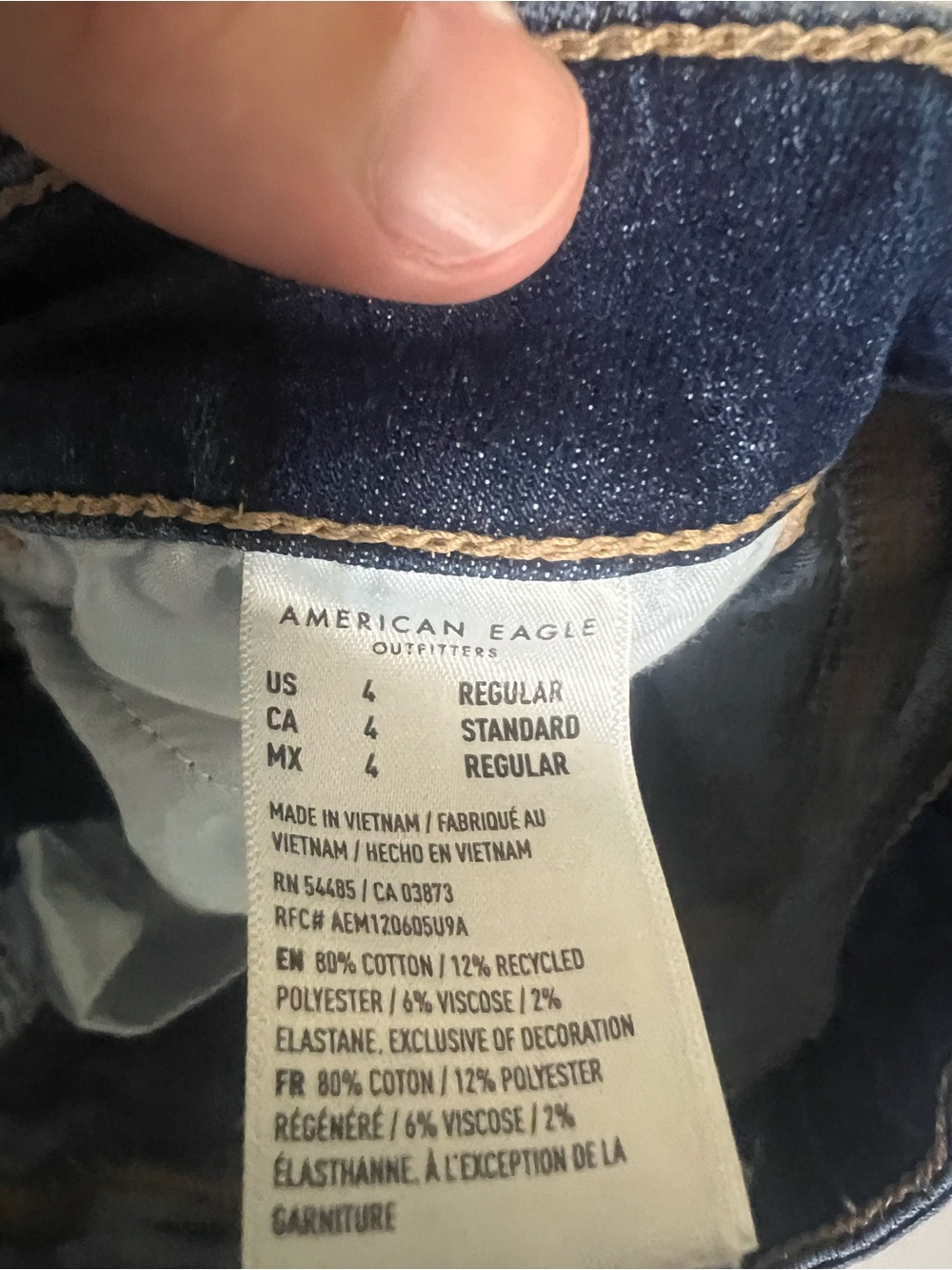 American Eagle Outfitters Dark Blue patched Ripped Skinny Jeans - Women's - Picture 4 of 6